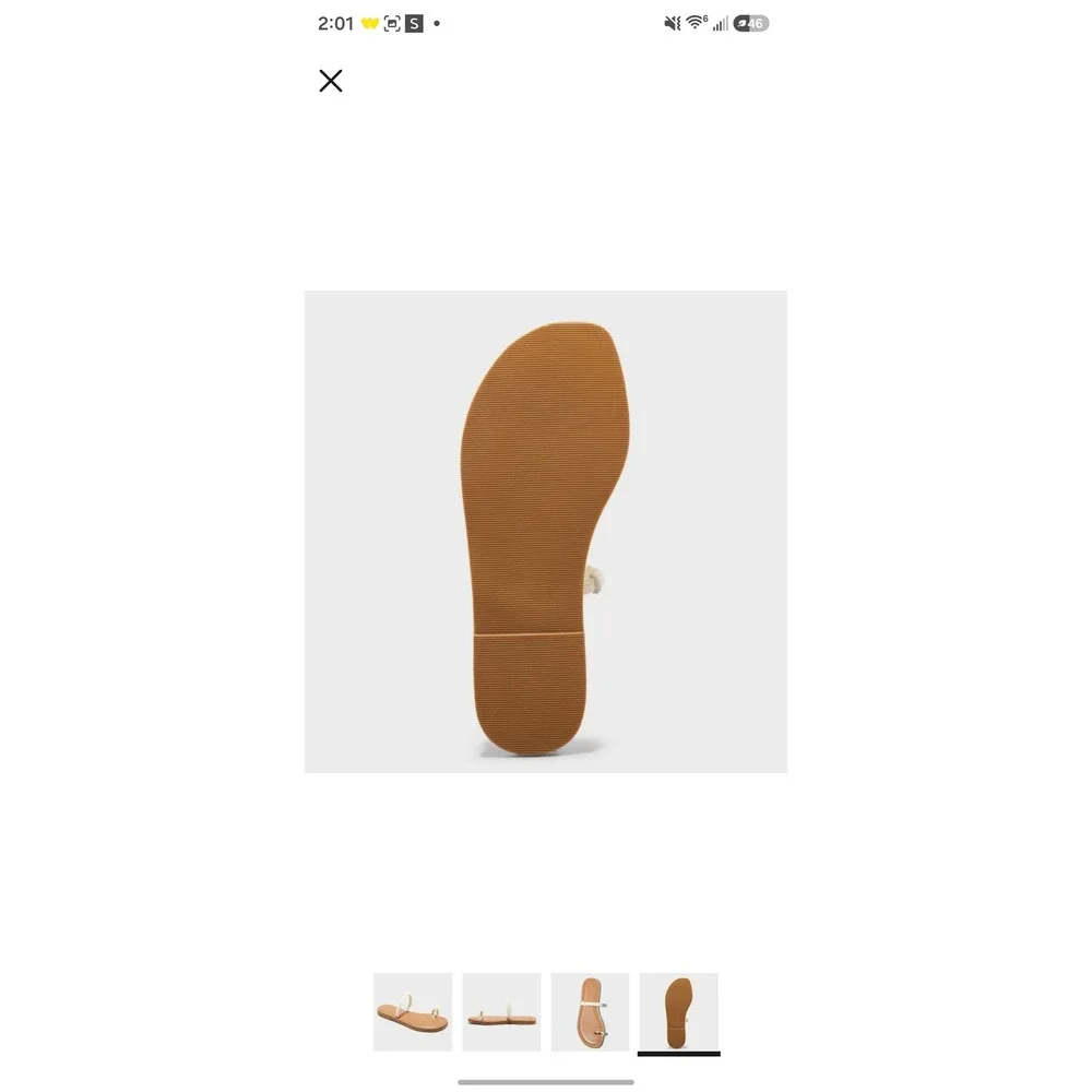 Universal Thread Clara Toe Ring Sandals Cream Square Open Toe Slip On Womens 8 - Picture 4 of 6